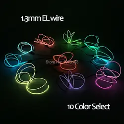 1.3mm (1,2,3,4,5 Meter) Flexible EL Wire Glow Rope Cable LED Strip Neon Light With DC3V Battery Case For Party Decoration