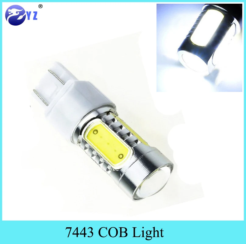 2Pcs T20 7443 7440 W21 WY21W 7444 5 COB Turn Signal Reverse Led Light Brake lights Car Styling white red yellow DC12V