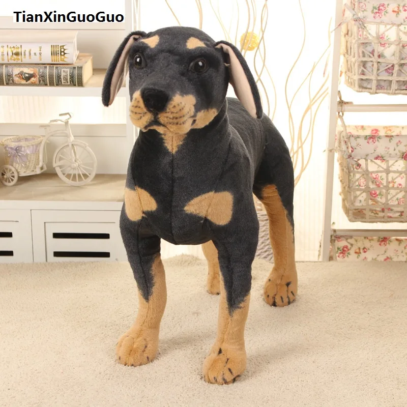 largest 70x70cm artificial Rottweiler dog prop, standing rottweiler dog plush toy,Christmas gift h0787