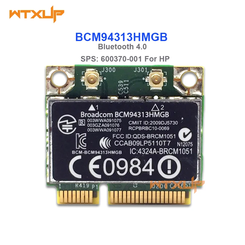 ワイヤレスアダプターカード,broadcom bcm94313hmgb bcm94313,wlanカード,802.11b/g/n,bluetooth 4.0,sps 600370-001,hp,dell,ラップトップ用