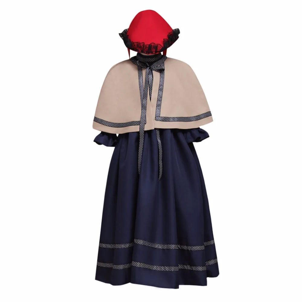 

Custom Made Girls Church Cosplay Costume Medieval Gothic Lotita Dress Cape Hat Costume L0516