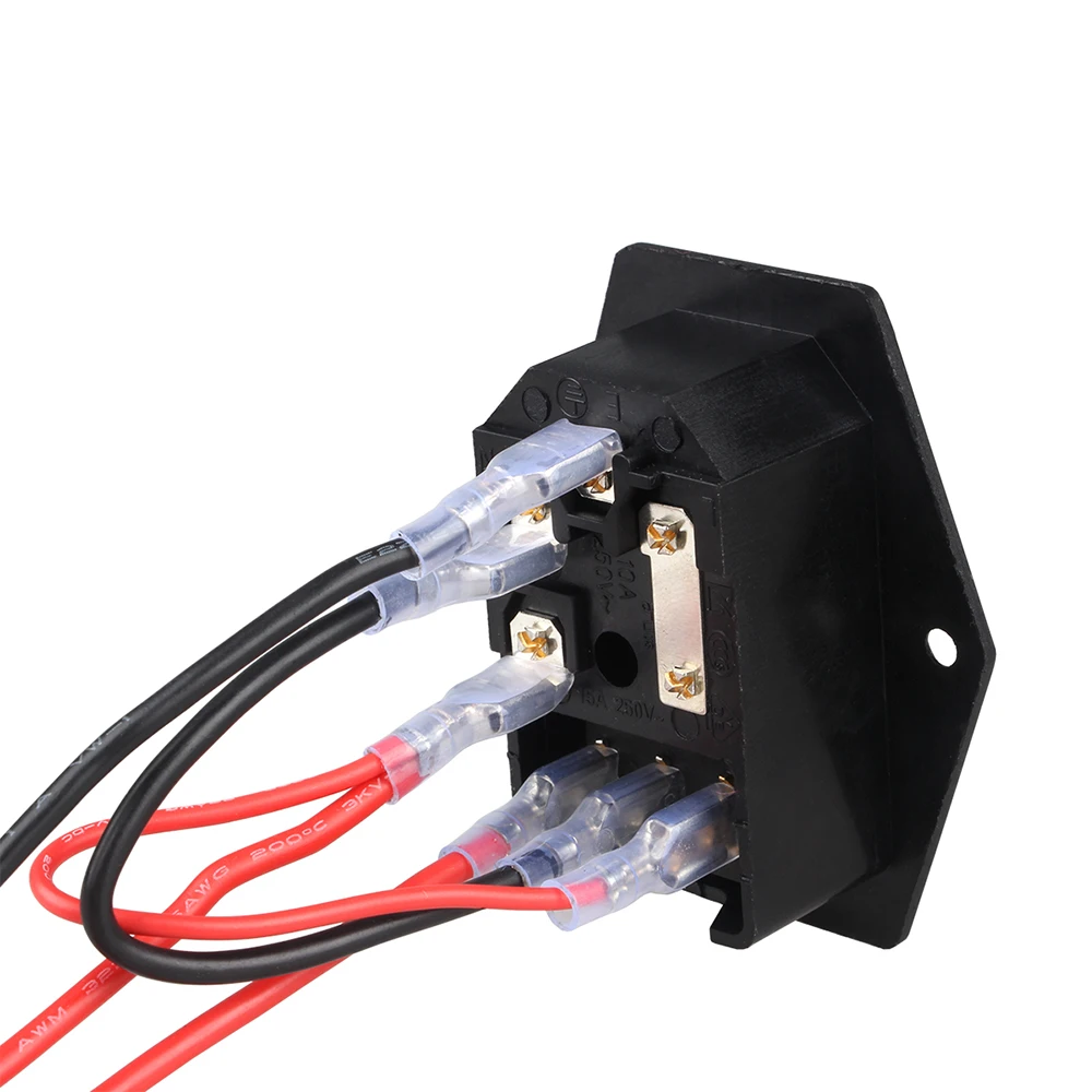 3DSWAY-3D Peças Impressora, Fonte de Alimentação Soquete Interruptor, Tripé Pés com Fusível, Proteção Contra Curto Circuito, 20cm Cabo, 110V, 220V,