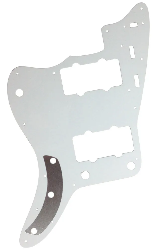 Pleroo Custom Guitar pickgaurd - For US Jazzmaster style Guitar pickguard Replacement , 4 Ply White Pearl Shell