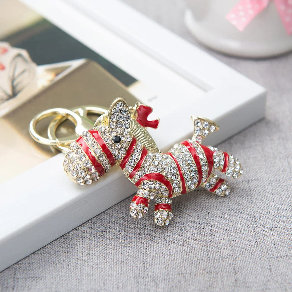 Car Keychain Full Body Diamond Beauty Horse Home keyrings Decoration Ornaments Auto Styling Holiday Friend Gifts Car Accessories