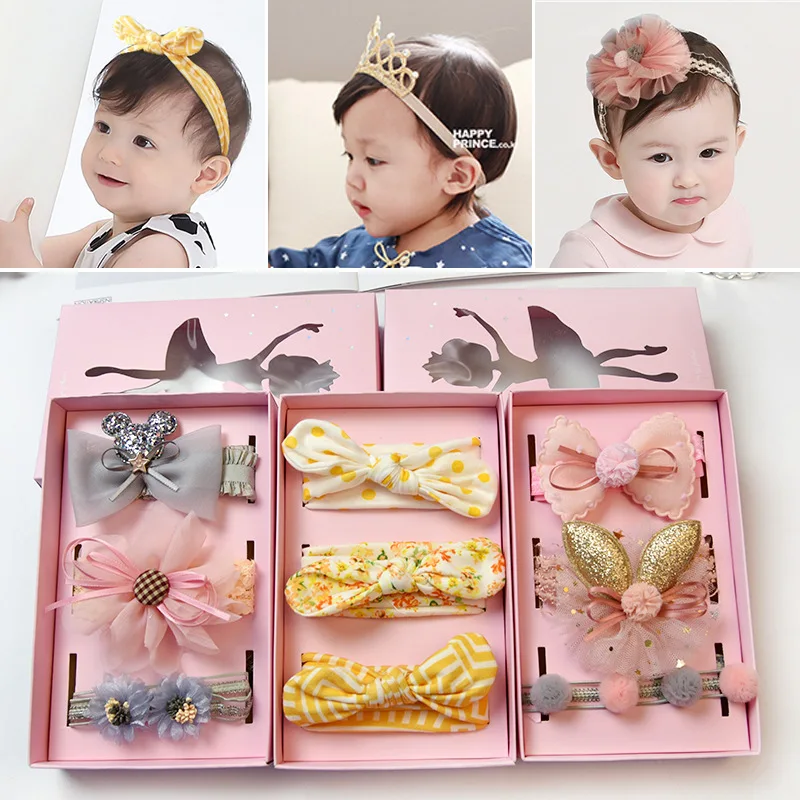 

3Pcs/Box Lovely Crown Princess Headbands For Girls Bow Flower Headwrap Hair Accessories Kids Children Topknot Little Girls Hoop