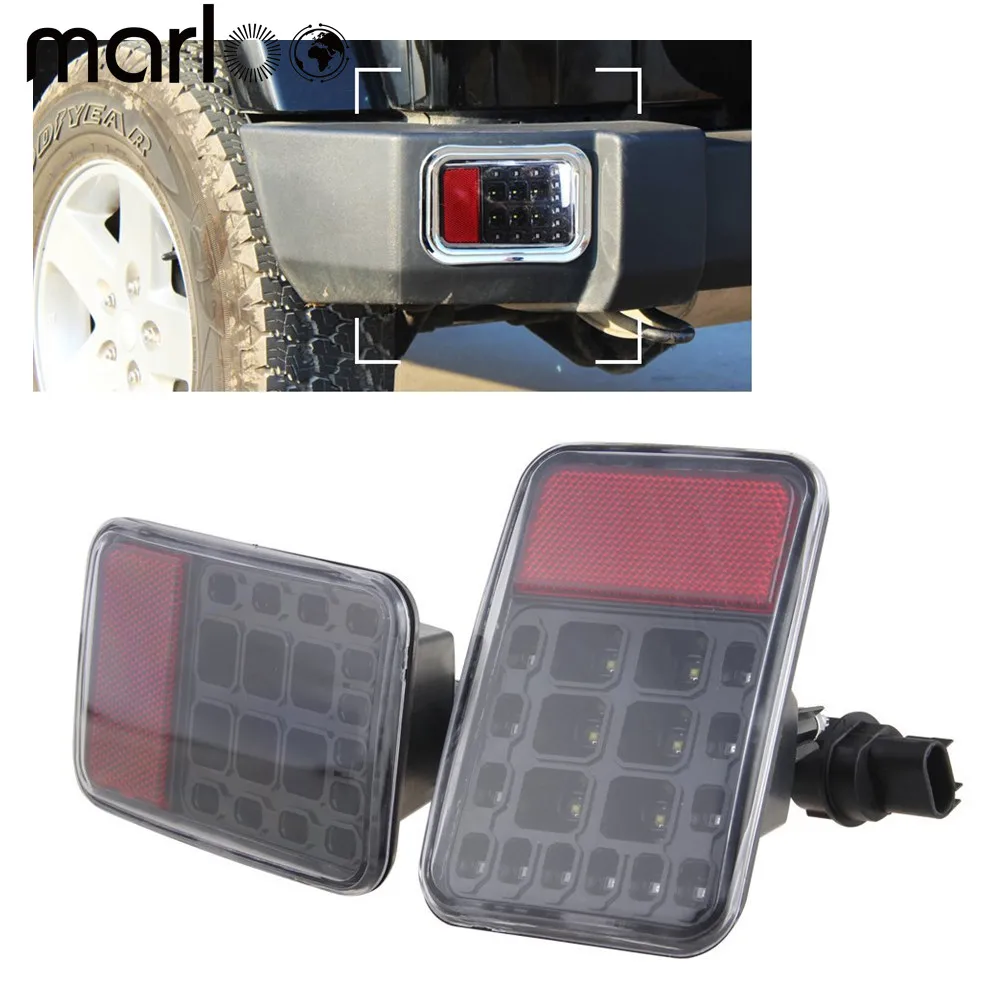 

Pair Led Rear Bumper Fog Parking Reverse Brake Lights Lamp For Jeep Wrangler JK 2007-2016