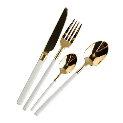 

Platinum silver spoon knife fork Western tableware three full set of 304 stainless steel fruit long spoon to eat steak