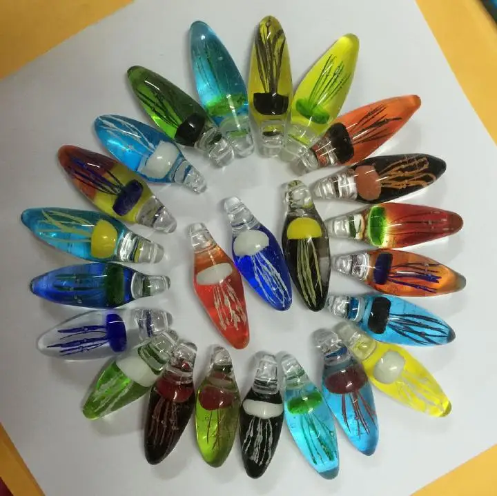 24 PCS Mix Stylish Glass blow handmade Jellyfish pendant