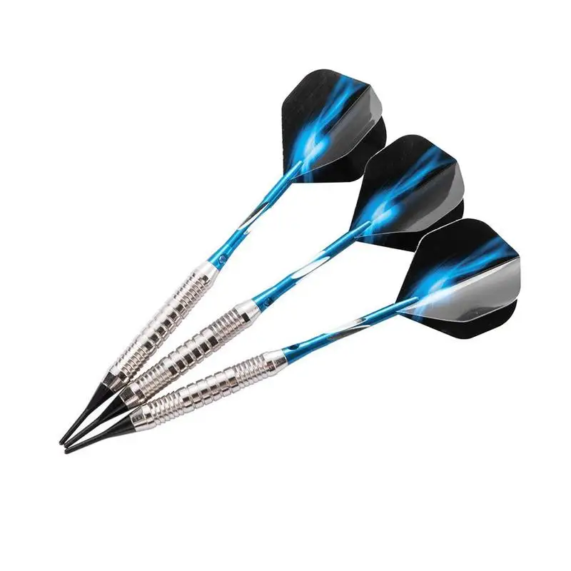 3pcs/set High Quality Blue Fire Pattern Professional 18 grams soft Tip Darts Iron Darts