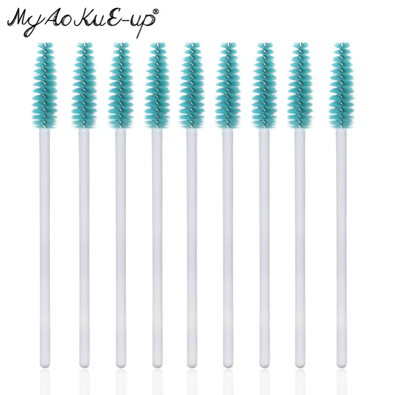 50 stücke Wimpern Pinsel Augenbraue Microbrush Für Mascara Zauberstab Weichen Kopf Wimpern Kosmetik Applikator Lash Verlängerung Make-Up Pinsel – Detail 12