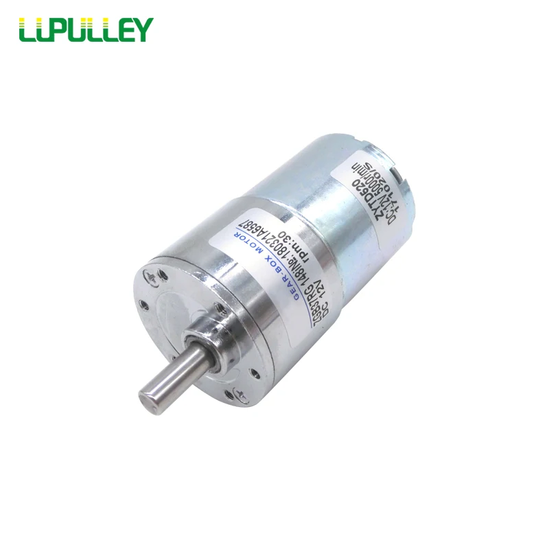 LUPULLEY DC Geared Motor 12V 24V ZGB37RG Variable Speed Reversible Rotation Motors Slow Speed 10W 2/5/10/15/20/30/40/50/100rpm