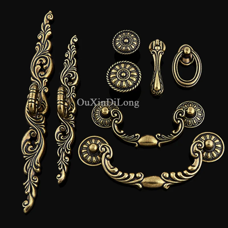 Top Designed 20PCS European Antique Kitchen Door Furniture Handles Retro Cupboard Drawer Wardrobe Cabinet Pulls Handles & Knobs