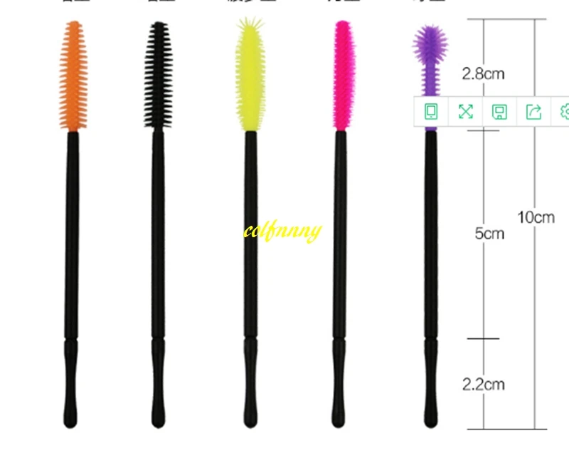 1000pcs/lot Fast shipping Disposable Eyelash Brush Silicone Cosmetic Tool Mascara Applicator Eyelashes Comb Makeup Brushes