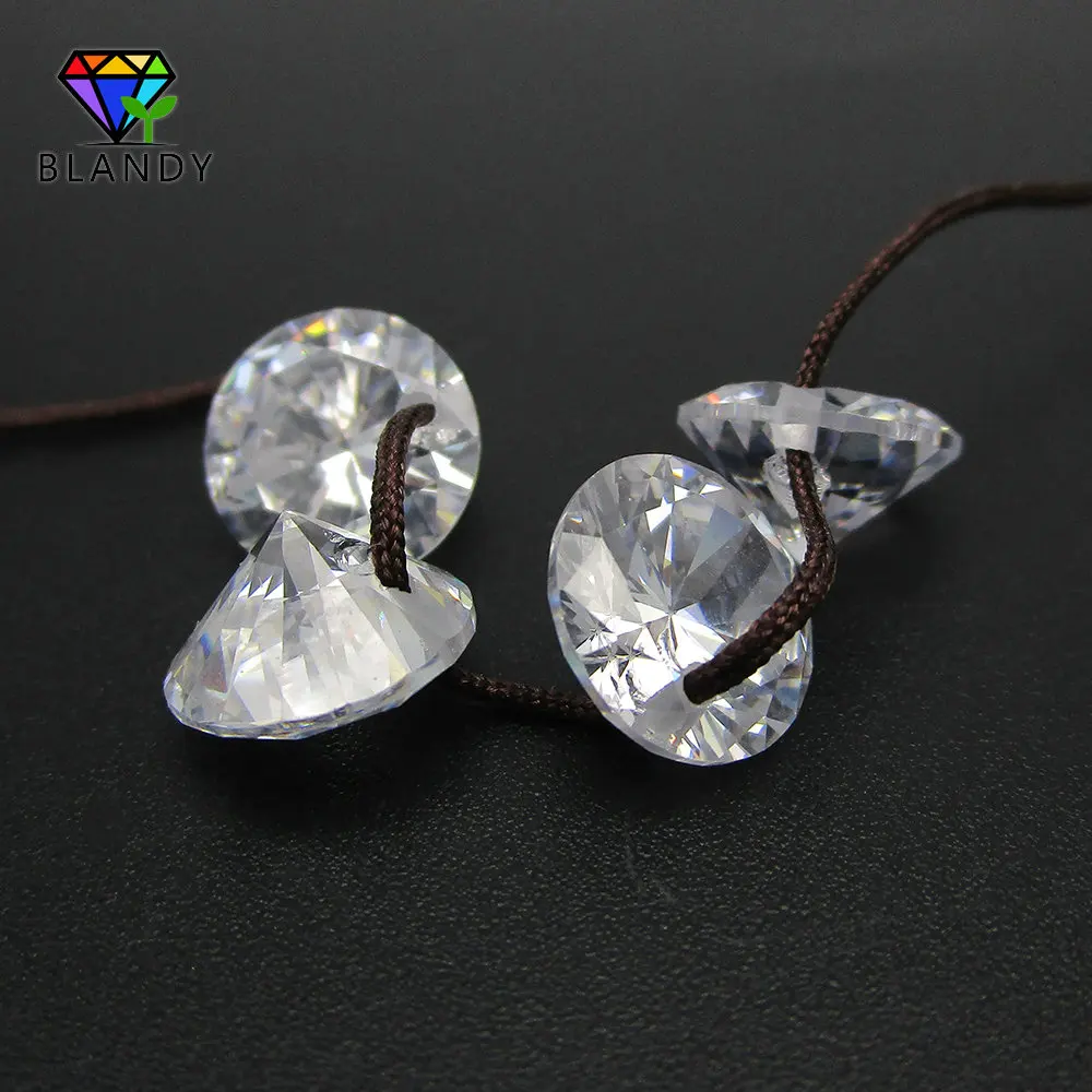 4.0mm~10mm 5A Loose Cubic Zirconia Stones 5mm 6mm Round Brilliant Cut CZ Stone Synthetic Gems with Single Hole for DIY Jewelry