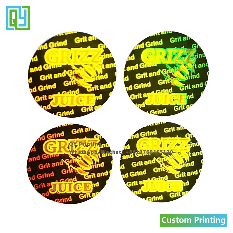 10000pcs 18x18mm Free Shipping Custom Made 3D Hologram Stickers Silver Holographic Juice Labels Logo Name Warranty VOID Seals