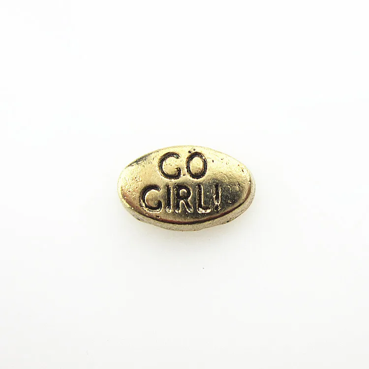 

50 шт./лот золотые Плавающие Подвески Go Girl, живые стеклянные запоминающие медальоны, Плавающие Подвески «сделай сам», ювелирные изделия