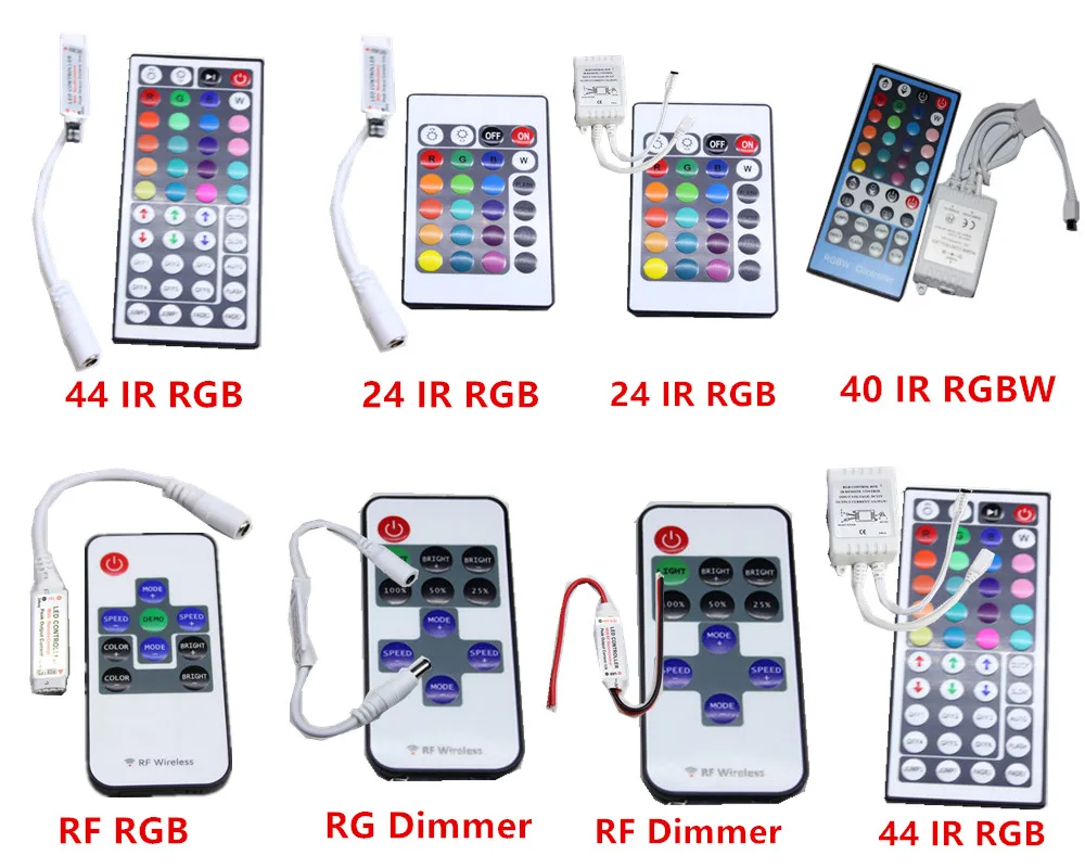 IR RF remote controller dimmer  RGB RGBW 11/12/24/44/40 key for 5050 5630 2835 3528 3014 led strip