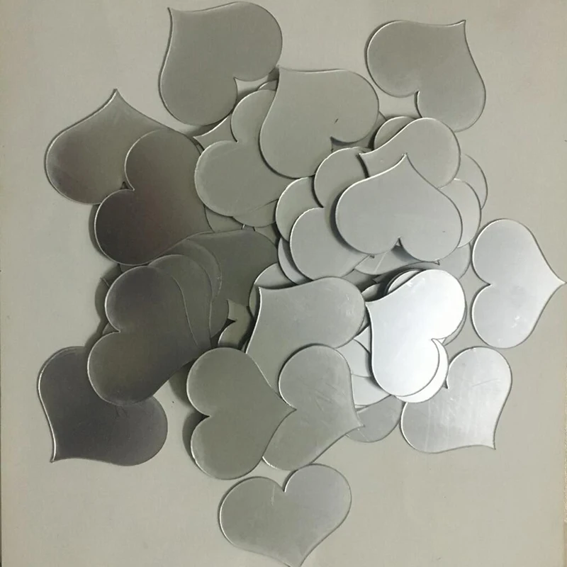 50 Stück/Set 4*5cm Acryl-Spiegeloberfläche Herzförmiger Wandaufkleber für Kinderzimmer Hochzeitsdekoration Wandtattoo Liebe DIY Kunst Wandbild – Detail 25