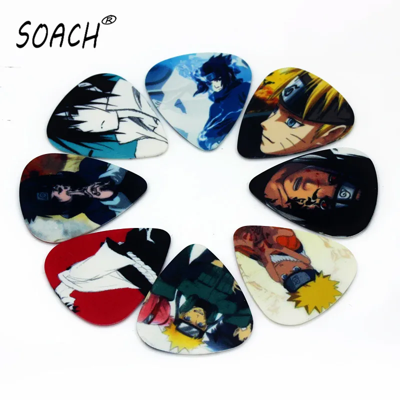 SOACH 10pcs 0.71mm two side earrings pick DIY design guitar accessries guitar picks Japanese animation pattern random