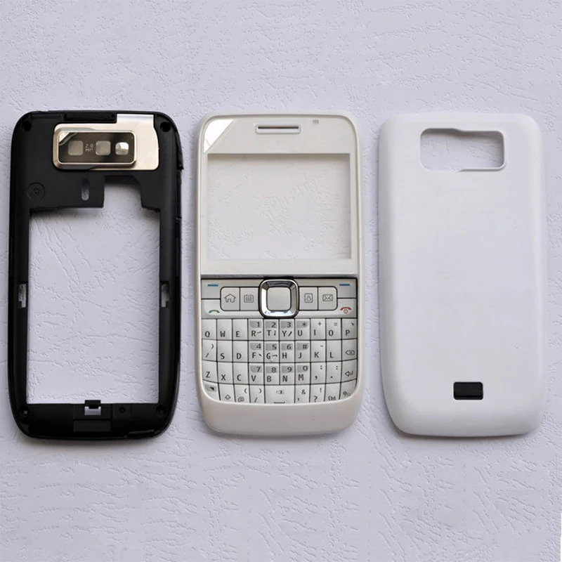 New Plastic Complete Mobile Phone Housing For Nokia E63 Full Housing Back Cover+Middle Frame+Front Frame With Keyboard