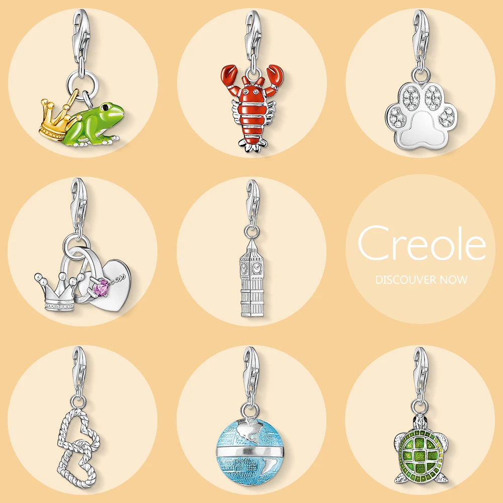 Książę żaba homara Paw księżniczka Big Ben serca na całym świecie żółw urok wisiorek, 2019 lato Trendy biżuteria 925 Sterling srebrny prezent