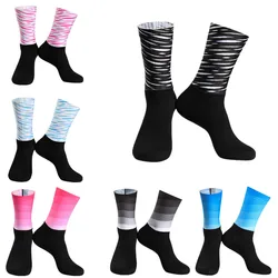 Sport Anti Slip Silicone Seamless Integral Moulding High-tech Cycling Socks Breathable Road Bicycle Bike Racing Socks