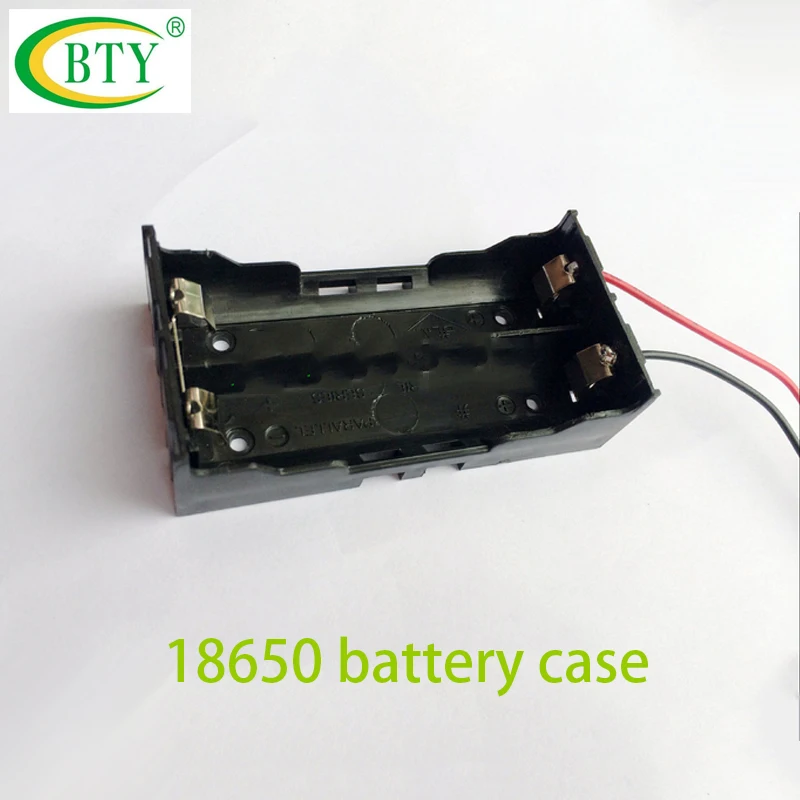 

100pcs BTY New 18650 Battery Boxes With Wire Leads For 2 x 18650 Li ion Batteries Plastic Battery Holder wholesale