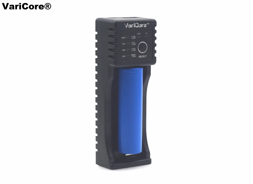 1xVaricore V10 1.2V 3V 3.7V 4.25V 18650/26650/18350/16340/18500/AA AAA nimh caricabatterie agli ioni di litio 1x18650 batteria da 2200 mAh