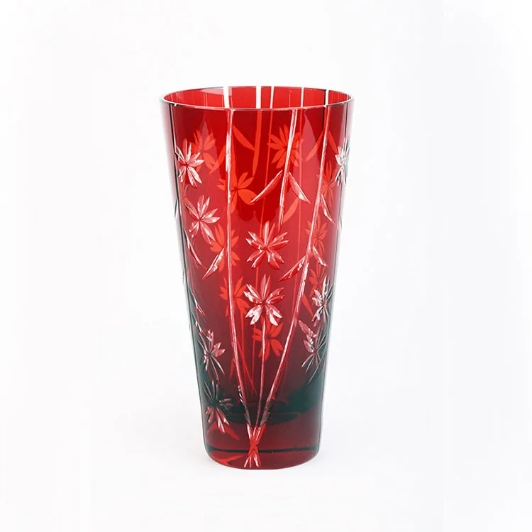 Colorful Cherry flower print Colin Crystal cup engraving glass Creative Cocktail Cup