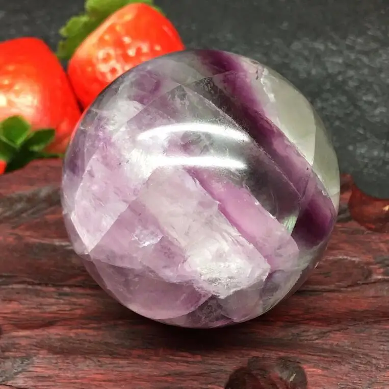 1PC 40mm Natural Fluorite Quartz Crystal Sphere Ball Healing