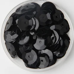 750pcs Large Round Sequins 10mm PVC Sequin Cup Round Sequins Artesanatos Acessorios Black Confetti