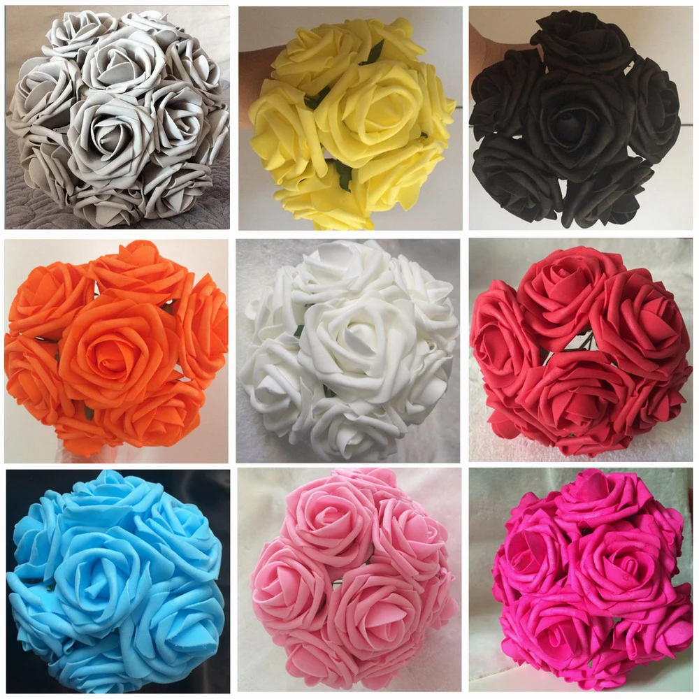 

Various Colors Fake Flowers Roses 100 Stem Artificial Wedding Floral Supplies For Bridal Bouquet Wedding Decoration Centerpieces