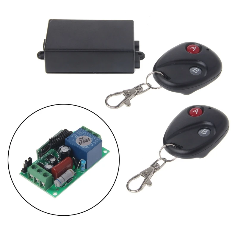 AC 220V 10A 315MHz/433MHz Wireless Relay Remote Control Switch Receiver 2x LED Transmitter