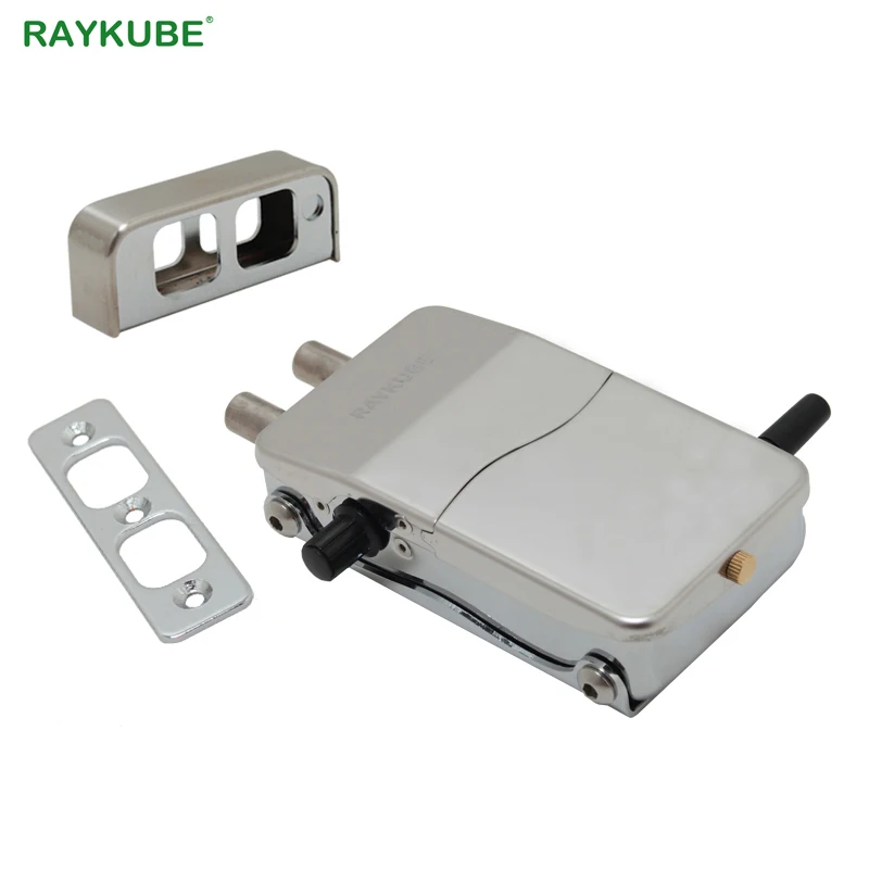 RAYKUBE Electronic Door Lock With Remote Control Keys Opening Invisible Intelligent Lock Wireless Keyless Door Lock R-W39