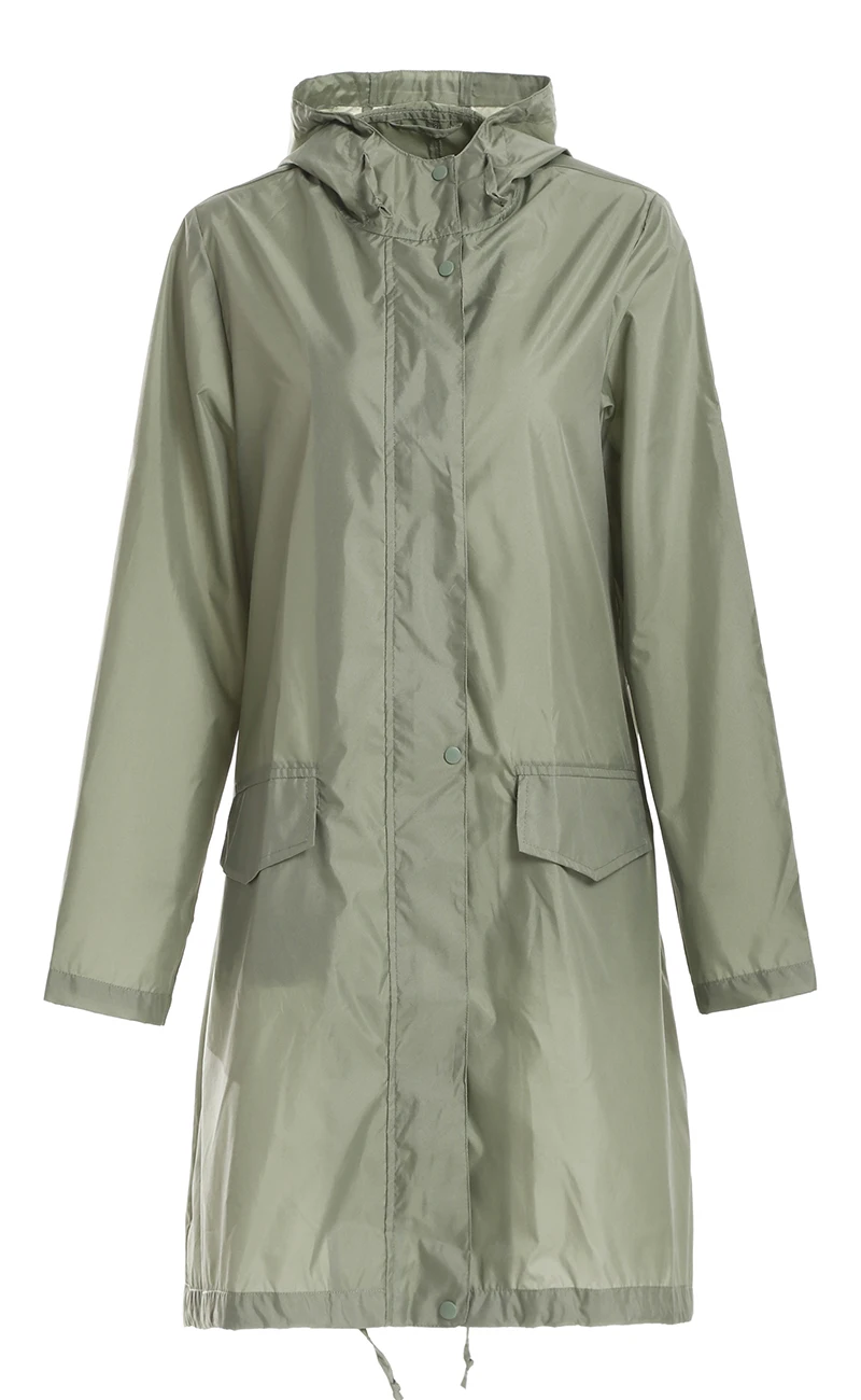 Freesmily Women\'s Stylish Raincoat Waterproof Rain Poncho with Hood and Pockets