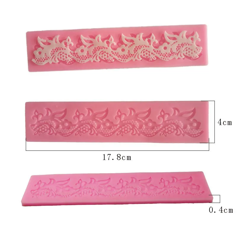 Aomily Flower Lace Skirt Cake Mold Wedding Cake Silicone Fondant Mold Mousse Brim Decor Sugarcraft Icing Mat Pad Pastry Baking