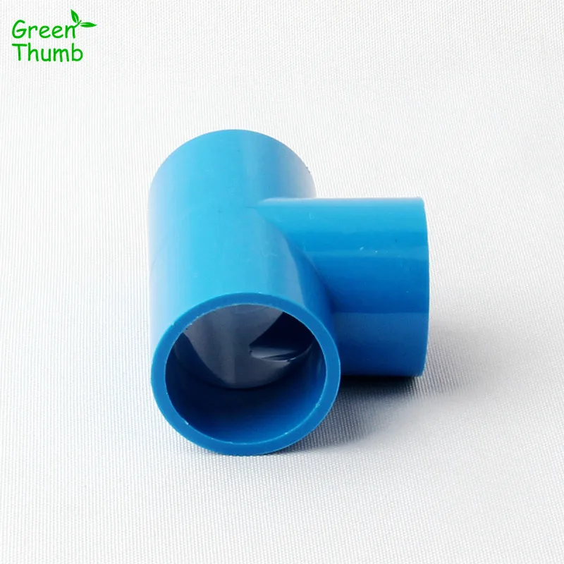 2pcs 20mm/25mm/32mm/40mm PVC Blue Pipe Connector 3 Way Water Tube Equal Diameter Fittings Pipe Water Supply Garden Irrigation