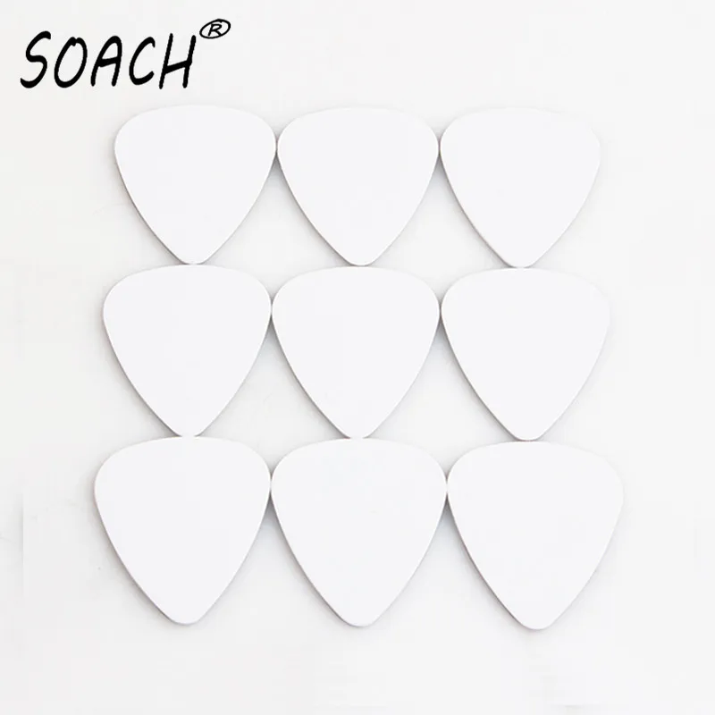 SOACH 10pcs 0.46mm white guitar pick pad PVC double-sided white selection for acoustics guitarra instrument playing accessories