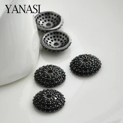 1PCS  10mm Black Zircon Bead Cap For Jewelry Making Findings Diy Necklace Bracelet Fashion Jewellery Wholesale