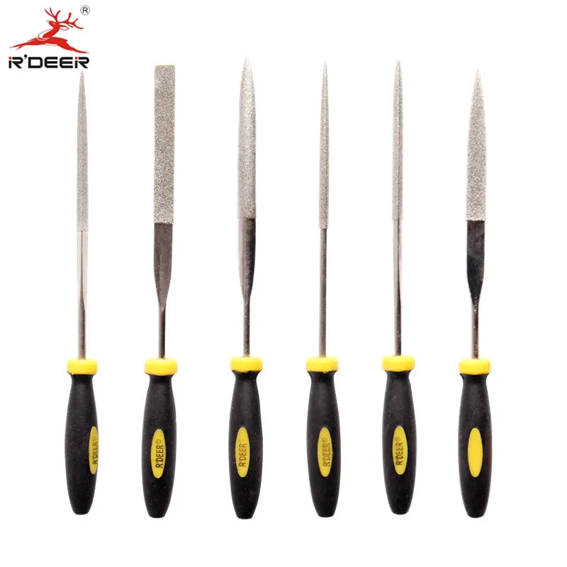 

6Pcs Mini Diamond Needle Files Set 3*150mmRound Square Flat Triangle Taper Half Round Hand Tool Set