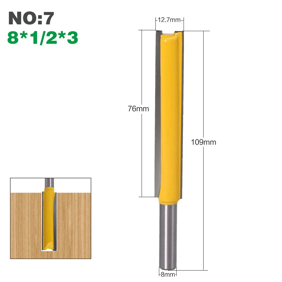 Imagem -06 - Lâmina Extra Longa para Cortar Diâmetro Haste de mm em 1pc Straight Router Bit para Carpintaria Cortador Tenon Carpintaria