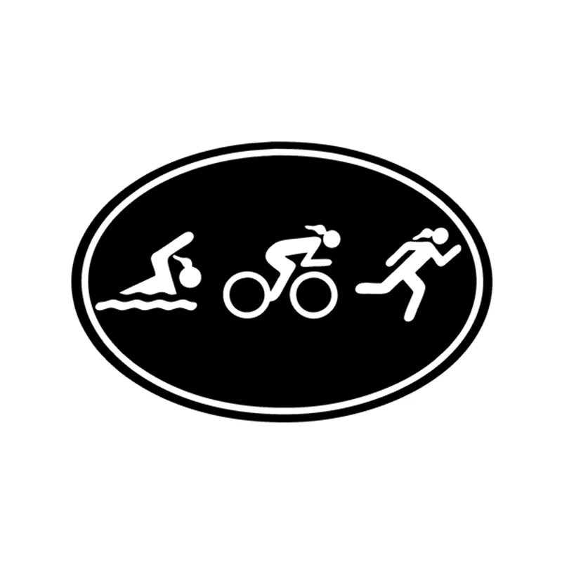 Euro CAR DECAL Wall Sticker LETTERING Triathlon girls ladies swim bike run For SUV Truck vinyl decals Bumper stickers window