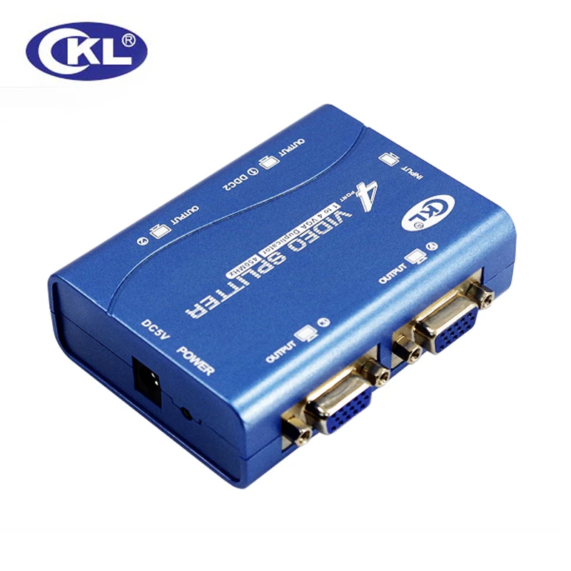 4 Porte VGA Splitter 1 in 4 out Supporta 450 MHz 2048*1536 Supporta DDC, DDC2, DDC2B CKL-1041B