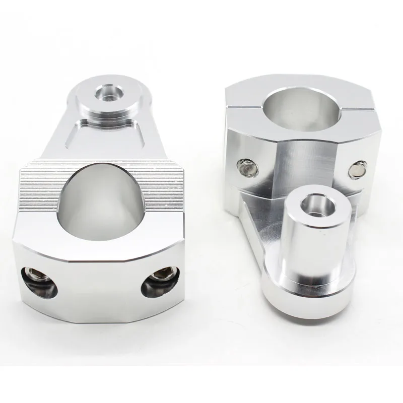 

Universal 2 Inch Pivoting Motorcycle Handlebar Riser For 7/8" 22mm and 28mm handleBars Clamp for Yamaha Honda KTM Silver