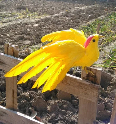 large 20x30cm foam&yellow feathers bird spreading wings artificial bird handicraft,home garden decoration prop gift a2509