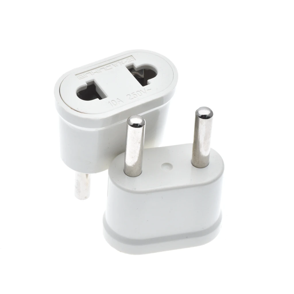 1pc US To EU Plug Power Adapter White Travel Power Plug Adapter Converter Wall Charger