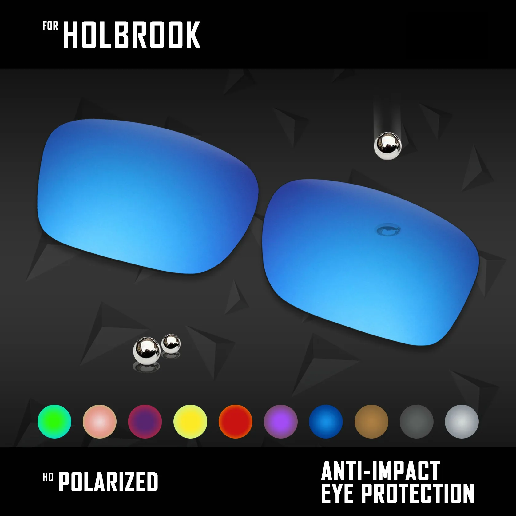 Oowlit, substituições de lentes, substituições de lentes para óculos de sol oakley holbrook oo9102, polarizados-multi cores