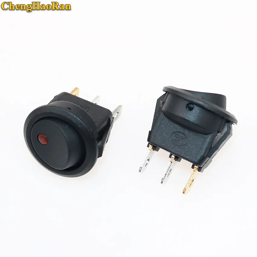 ChengHaoRan 4PCS 20A 12V DC  W/ Led Dot Light 3 pin ON-OFF Rocker Switch LED illuminated Car Dashboard Dash Boat Toggle