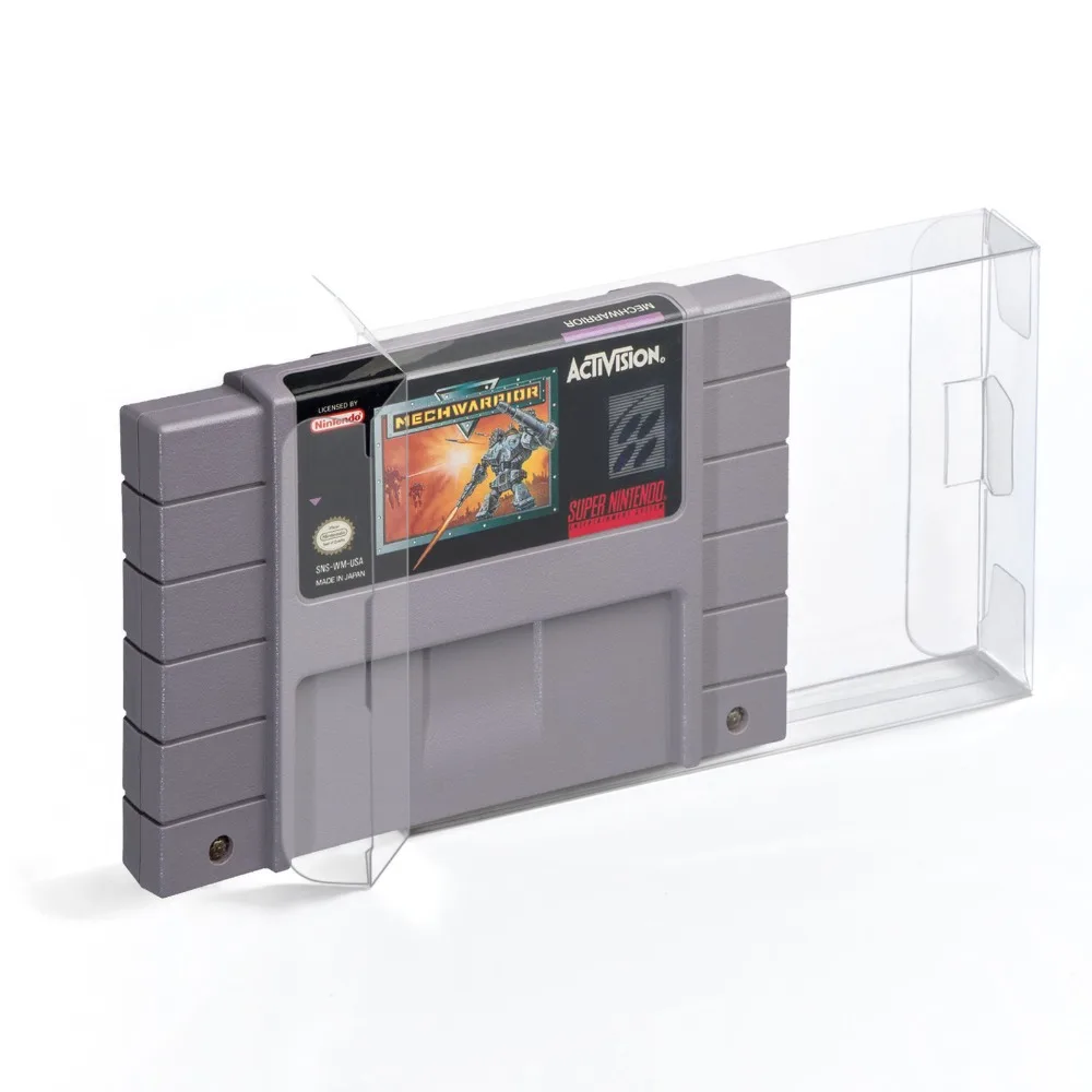 واضح شفاف بطاقة الألعاب كم خرطوشة صندوق واقية ل SNES سوبر نينتندو نظام الترفيه حزمة من 10 قطعة