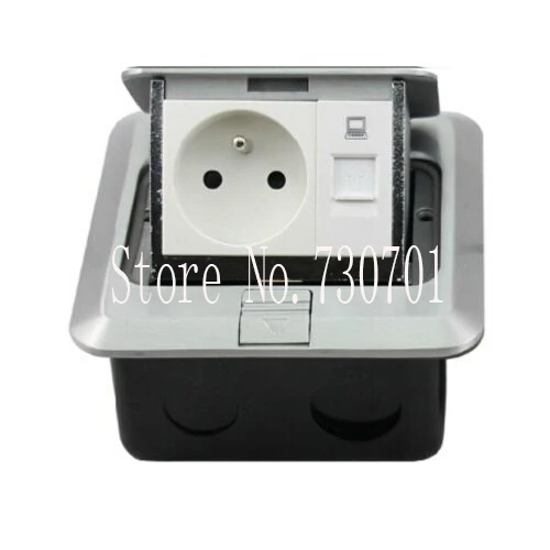 

Multipurpose EU Floor Box Socket with RJ45/Network/tv/two pin/blank/RJ11/phone for architectural inside design
